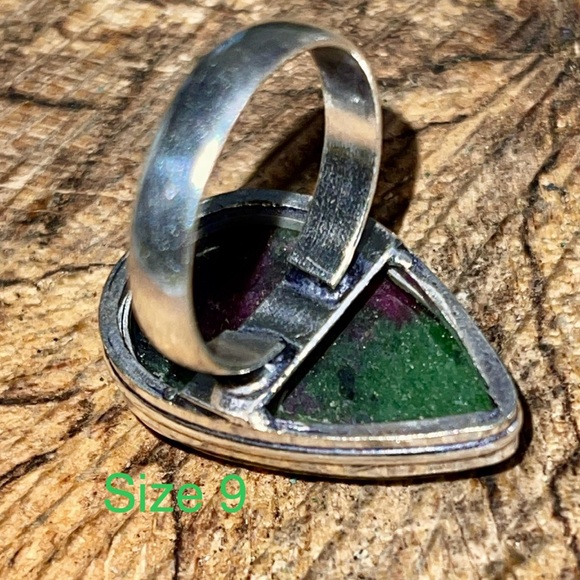 Ruby Zoisite Statement Ring Size 9 - Picture 5 of 11